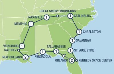 Map showing the Tour regions